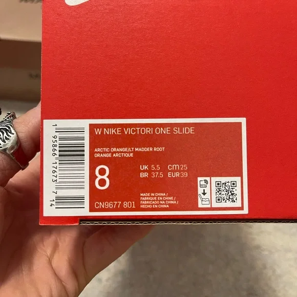 NIB Women Size 8 Nike Victori One Slides In Arctic Orange/Sail/Light Madder Root - Picture 7 of 12